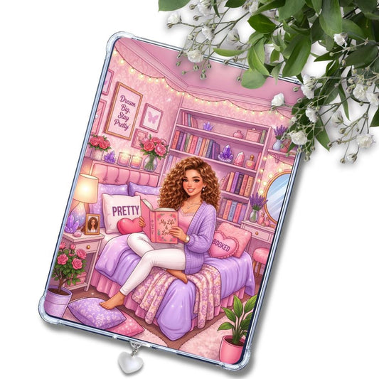 Pastel Brown Hair Girl: Kindle or eReader Decor for Book Lovers