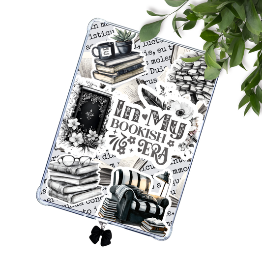 In My Bookish Era Black Sticker Look Kindle Insert for Clear Case | Bookish Accessories