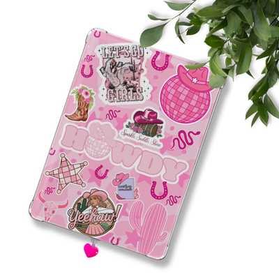 Cowgirl Howdy Sticker Look Kindle Insert for Clear Case | Bookish Accessories