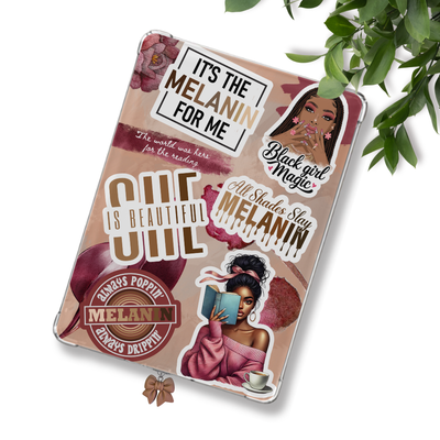 Melanin Girl Sticker Look Insert for Clear Case | Bookish Accessories