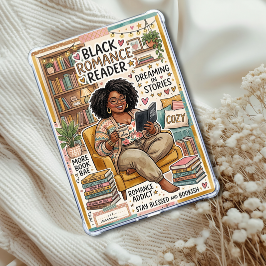 Plus Black Romance Reader Melanin Girl Insert for Clear Case | Bookish Accessories