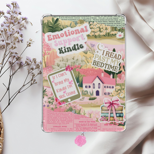 Pink Cottage Core Kindle Insert for Clear Case | Bookish Accessories