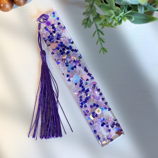 Purple Glitter Bomb Resin Bookmark | Bookish Accessories