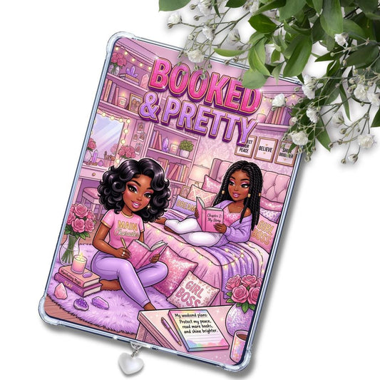 Pink and Purple Booked & Pretty Black Girl: Kindle or eReader Decor for Book Lovers