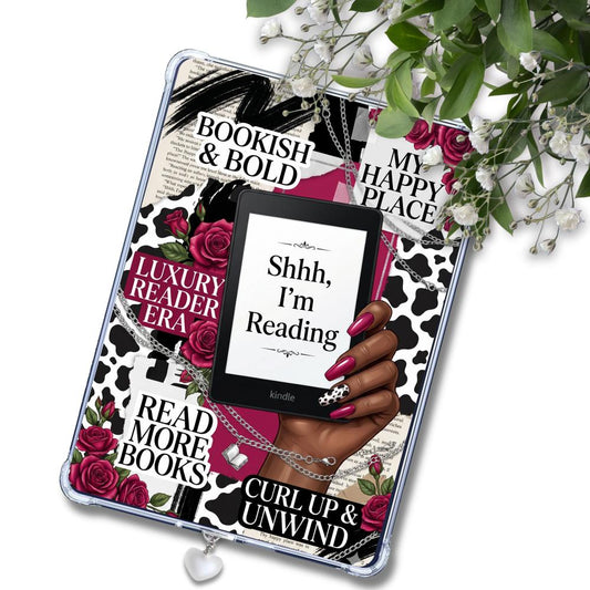 Shhhh I'm Reading Melanin Girl Insert: Kindle or eReader Decor for Book Lovers