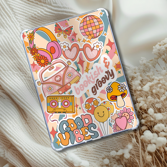 Reto 70's Groovy Reader Kindle Insert for Clear Case | Bookish Accessories