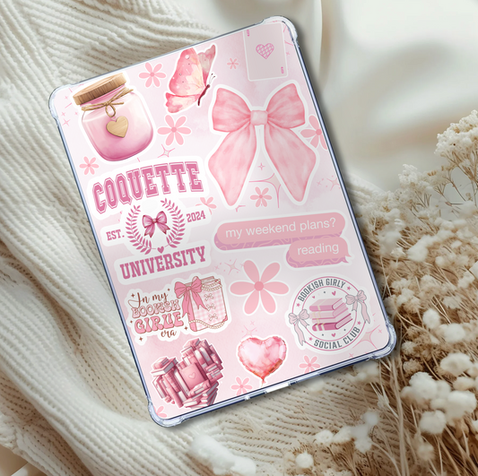 Pink Bookish Girly Kindle Insert for Clear Case | Bookish Accessories