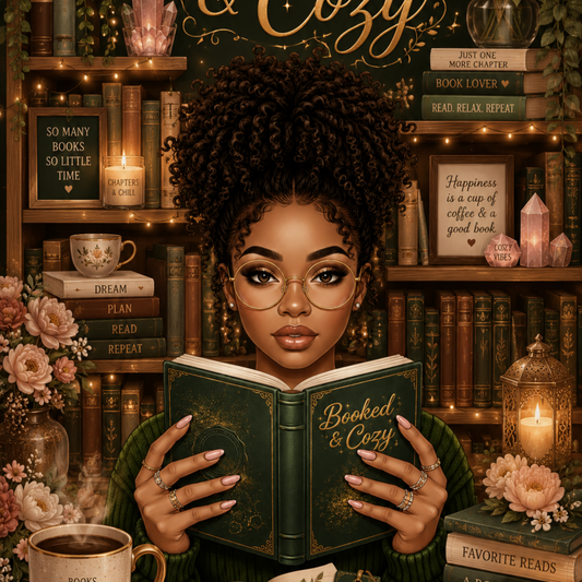 Latina Booked & Cozy shown on a handheld eReader