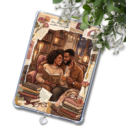 Reading Therapy Black Couple Insert: Kindle or eReader Decor for Book Lovers