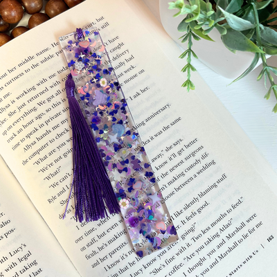 Purple Glitter Bomb Resin Bookmark | Bookish Accessories