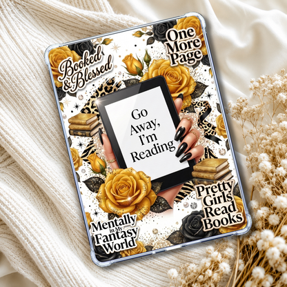 Go Away I'm Reading Yellow Kindle Insert eReader Case Decor | Accessories for Book Lovers