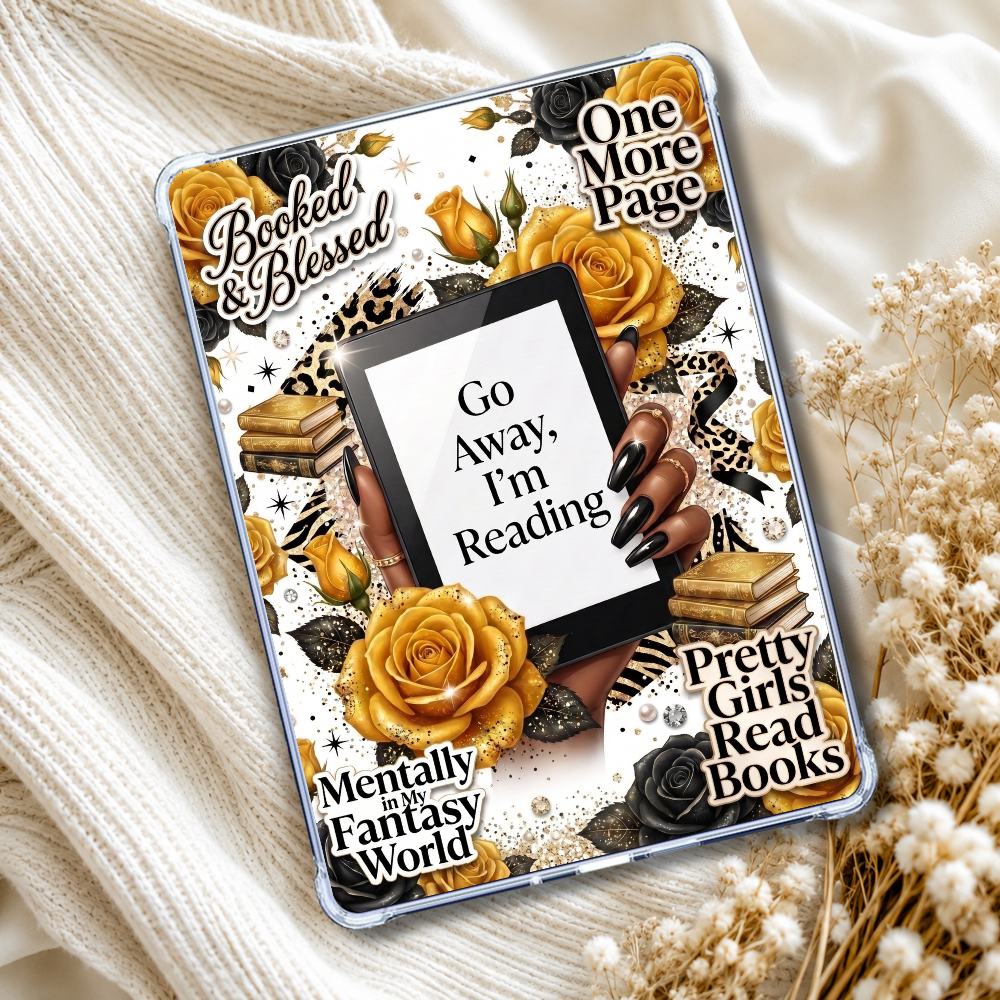 Melanin Go Away I'm Reading Yellow Kindle Insert eReader Case Decor | Accessories for Book Lovers