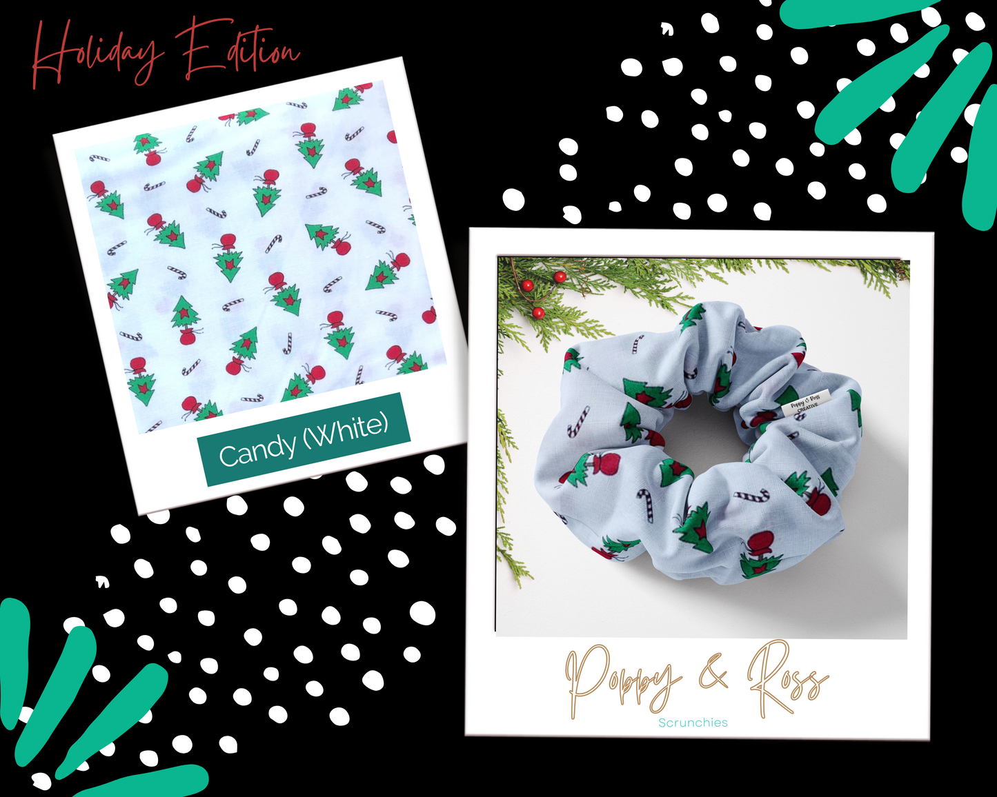 Holiday Cotton Scrunchies | Hair Accessories | Grab Bag Gift