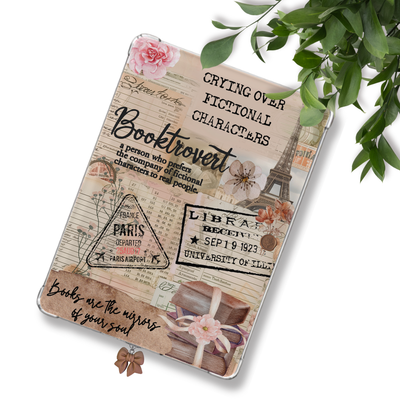 Booktrovert Cottage Core Sticker Look Insert for Clear Case | Bookish Accessories