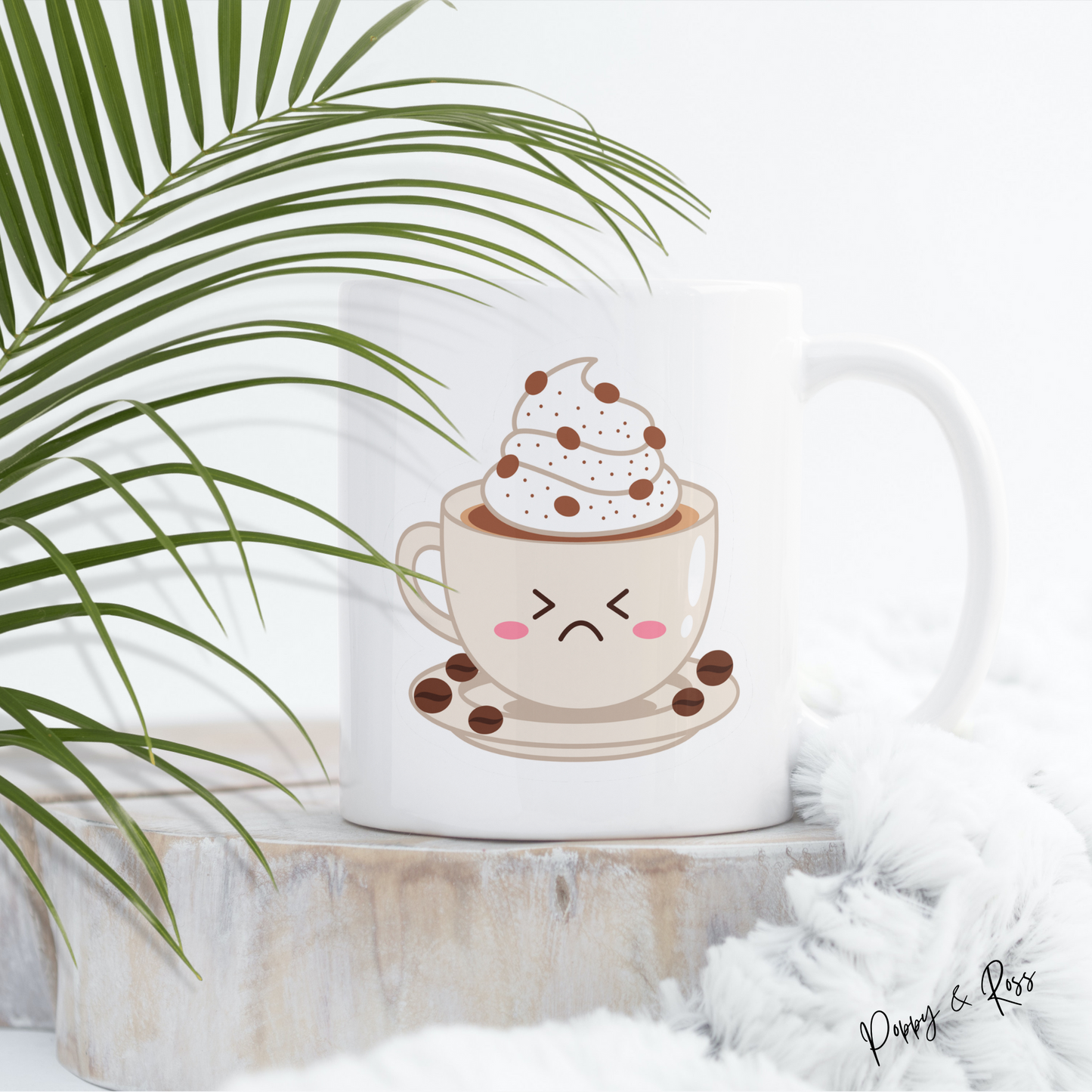 Kawaii Face Coffee Mug 15 Oz