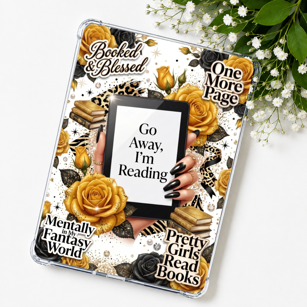 Go Away I'm Reading Yellow Kindle Insert eReader Case Decor | Accessories for Book Lovers