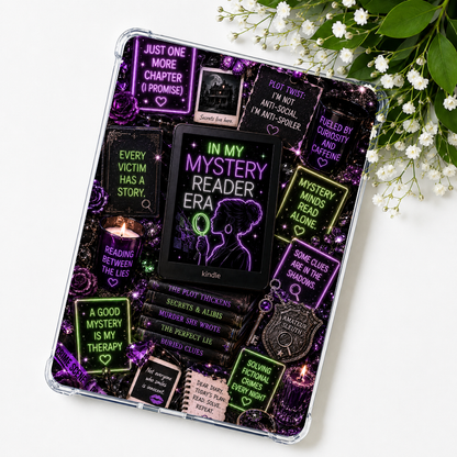 Mystery Era Neon Lights Kindle Insert or eReader Case Decor | Accessories for Book Lovers