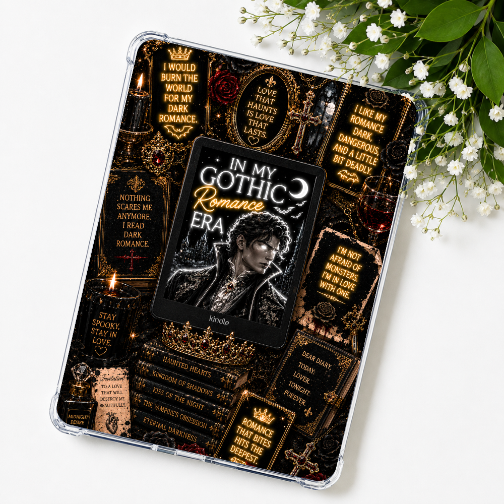 Gothic Romance Neon Lights Kindle Insert or eReader Case Decor | Accessories for Book Lovers