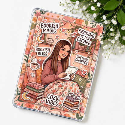 Brunette Bookish Bliss Kindle Insert eReader Case Decor | Accessories for Book Lovers