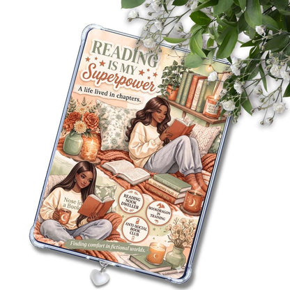 Blush Reading is My Superpower: Kindle or eReader Decor for Book Lovers
