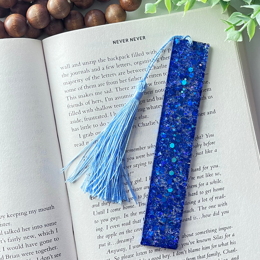 Royal Blue Chunky Glitter Resin Bookmark