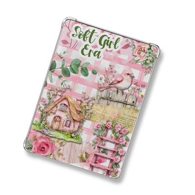 Soft Girl Era Cottagecore Shimmery Holographic Sticker Look Kindle Insert for Clear Case | Bookish Accessories