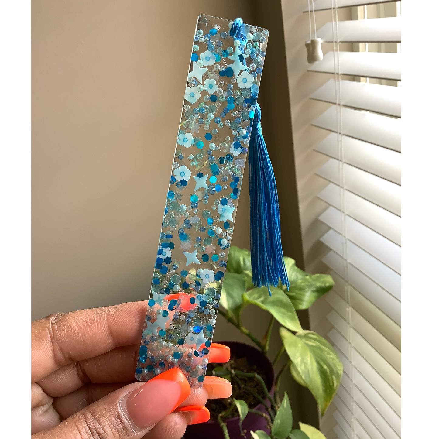 True Blue (Glow) Resin Bookmark