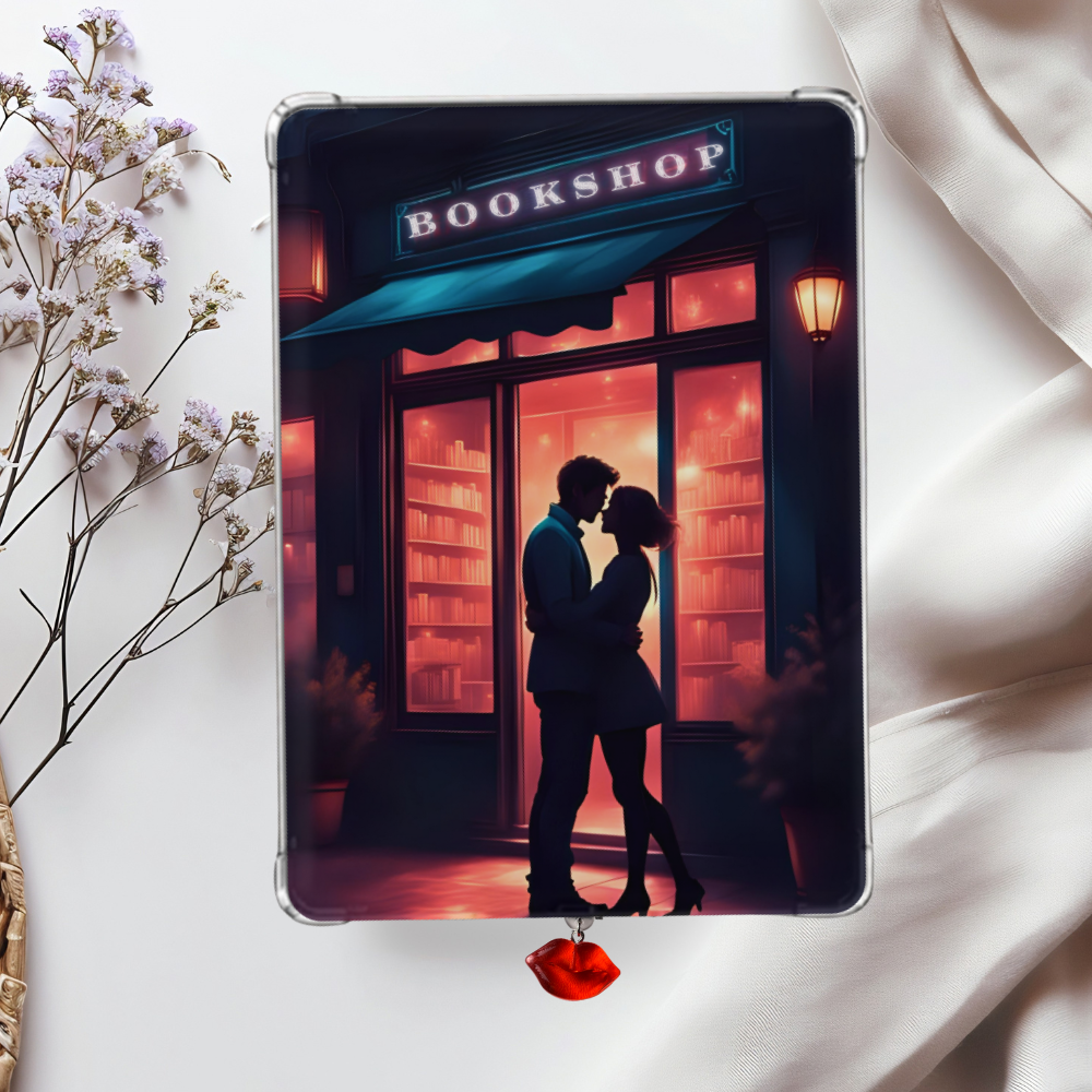 Love At the Bookstore Shimmery Holographic Sticker Look Kindle Insert for Clear Case | Bookish Accessories