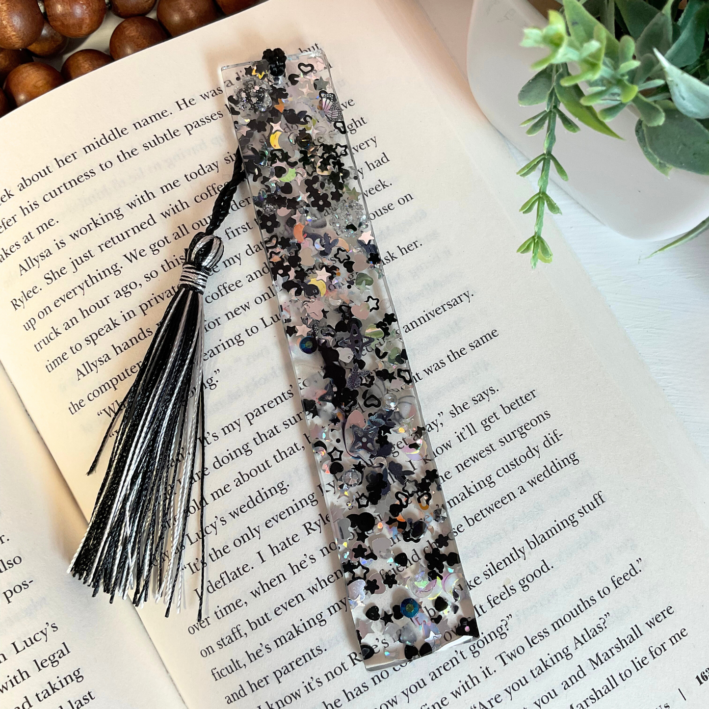 Black Abyss Resin Bookmark - Galaxy