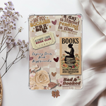 Neutral Bad and Booked Vintage Shimmery Holographic Sticker Look Kindle Insert for Clear Case | Bookish Accessories