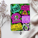 Just a Little Toxic Shimmery Holographic Sticker Look Kindle Insert for Clear Case | Bookish Accessories