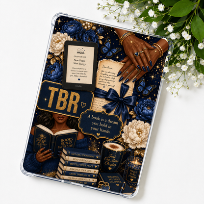 Midnight Blue TBR Kindle Insert or eReader | Decor For Book Lovers