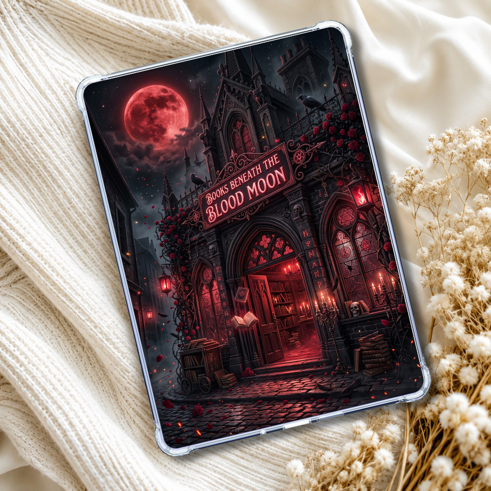 Books Beneath the Blood Moon Kindle Insert eReader Case Decor | Accessories for Book Lovers