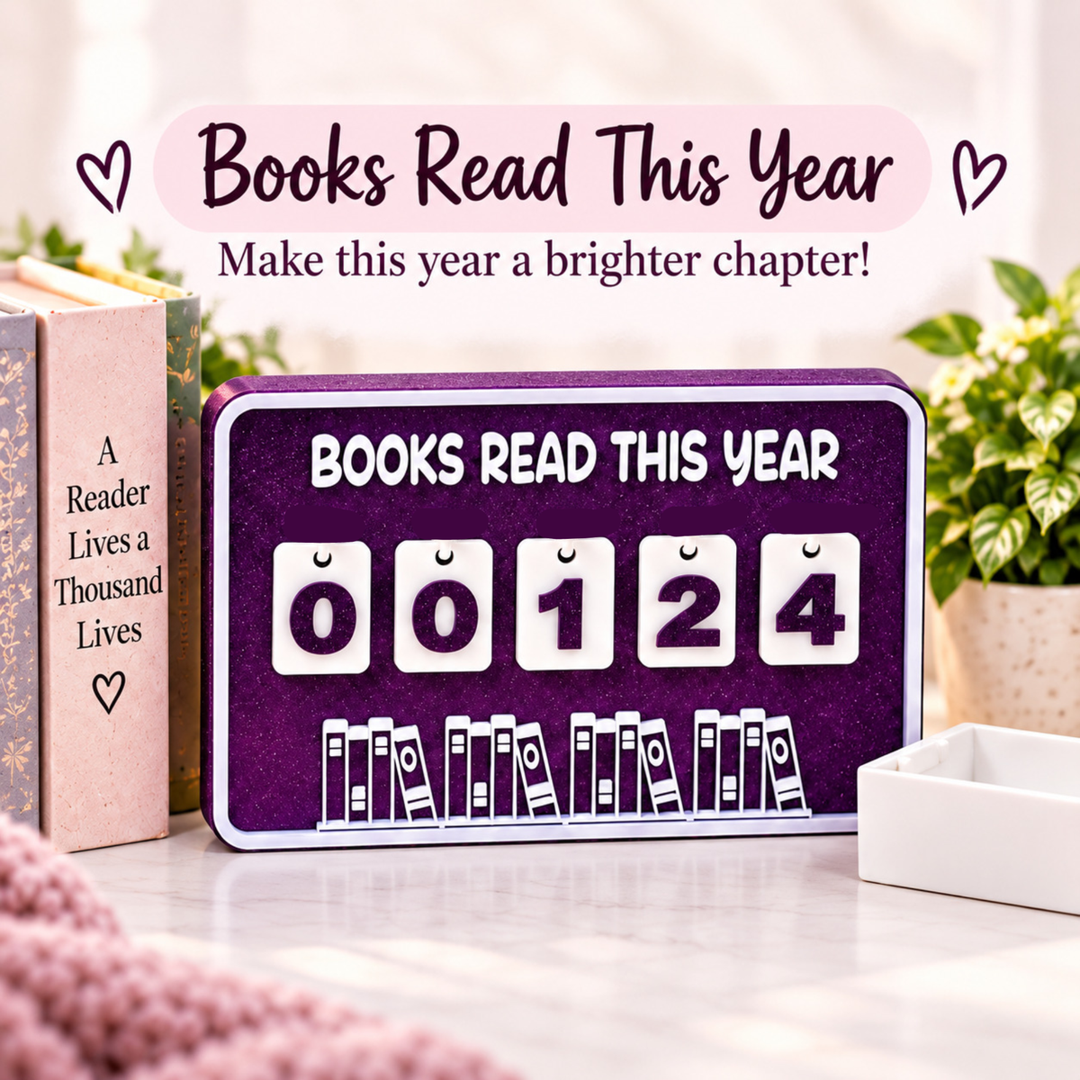 The Reader’s Tally Board | Custom Book Counter & Reading Tracker
