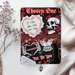 Chosen Red and Black Shimmery Holographic Sticker Look Kindle Insert for Clear Case | Bookish Accessories