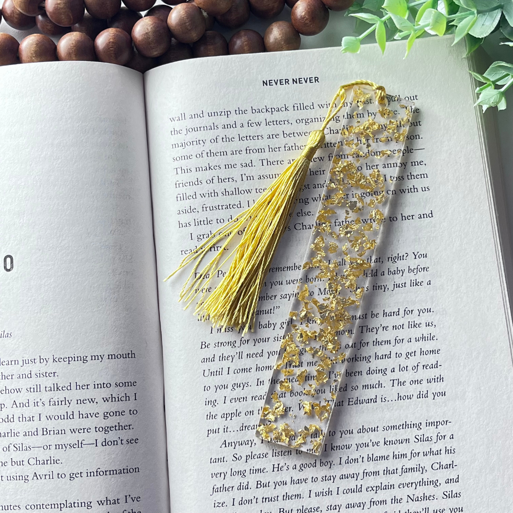 Metallic Flake Sparkle Resin Bookmark - Three Colors