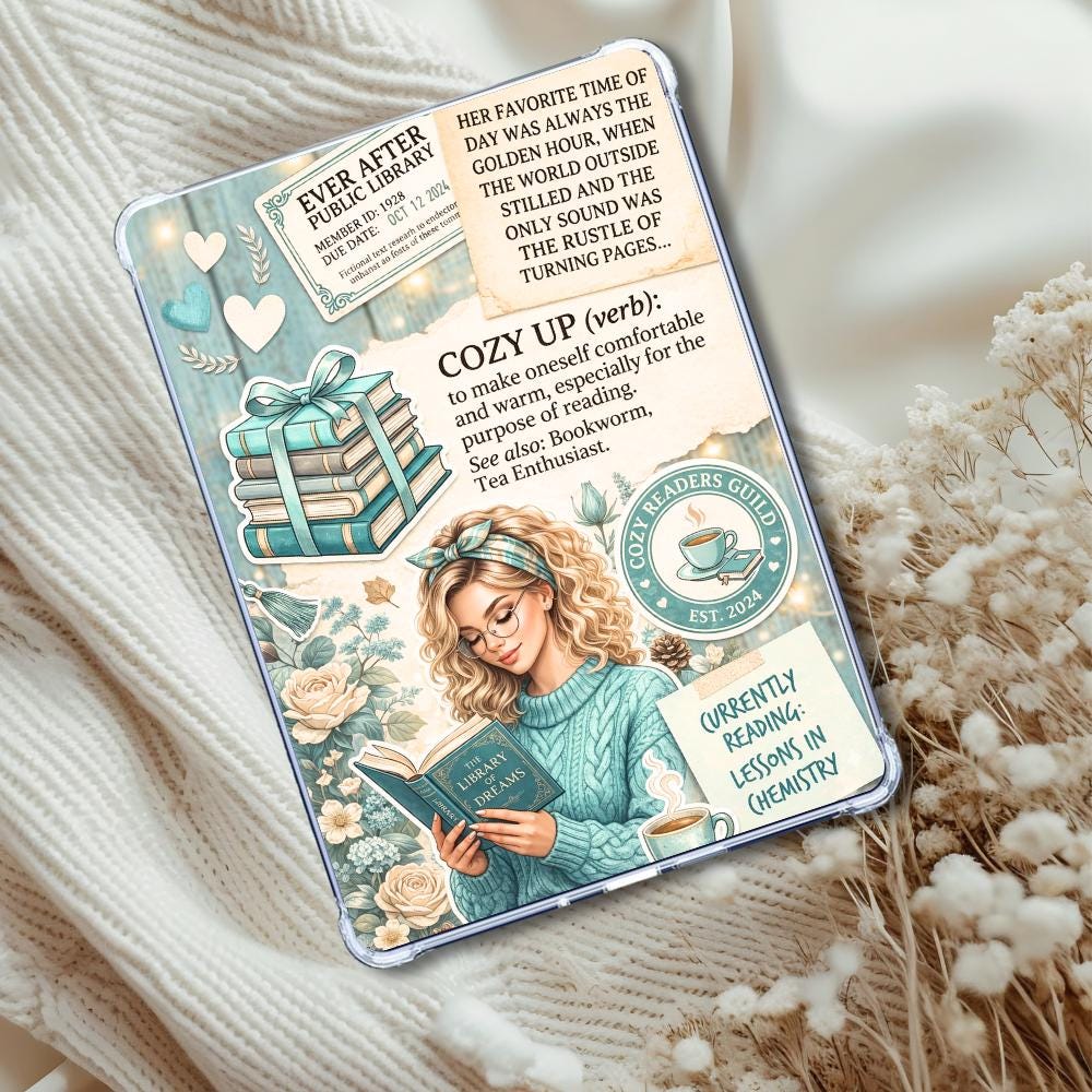 Book Nerd Blonde Girl Insert: Kindle or eReader Decor for Book Lovers