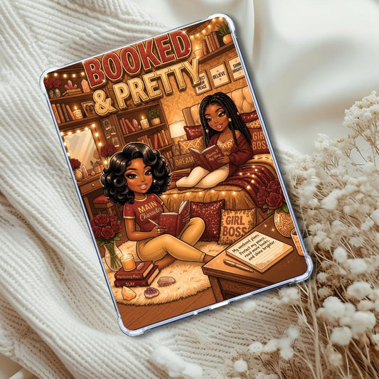 Rust and Gold Booked & Pretty Black Girl: Kindle or eReader Decor for Book Lovers
