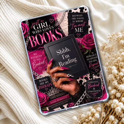 Melanin Girl Pink Luxury Shhhh Kindle Insert eReader Case Decor | Accessories for Book Lovers