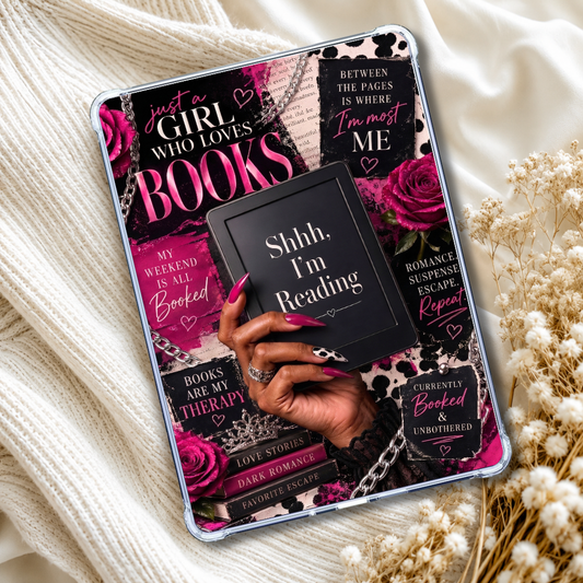 Melanin Girl Pink Luxury Shhhh Kindle Insert eReader Case Decor | Accessories for Book Lovers