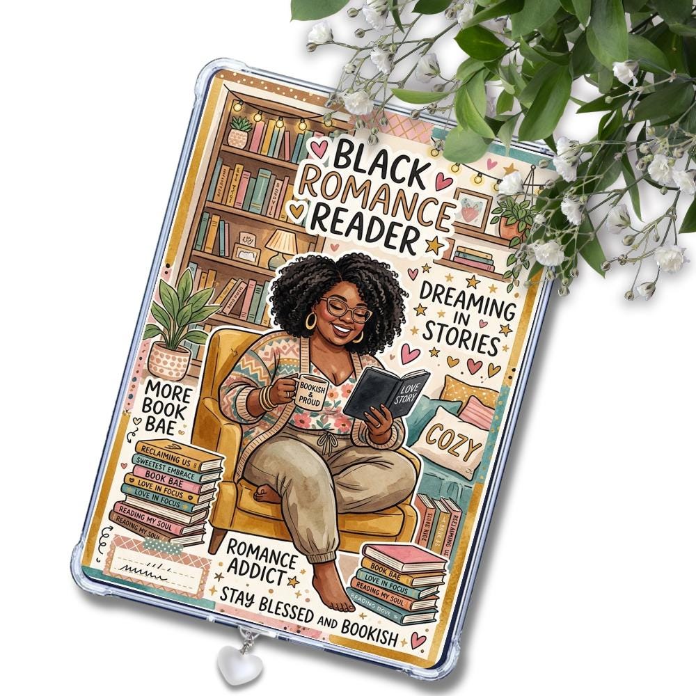 Plus Size Black Romance Melanin Girl Insert: Kindle or eReader Decor for Book Lovers