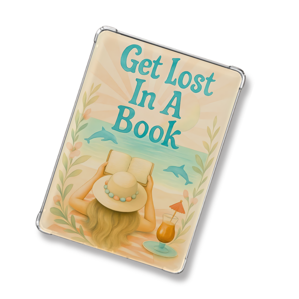 Get Lost In a Book Beach Shimmery Holographic Sticker Look Kindle Insert for Clear Case | Bookish Accessories (Copy)