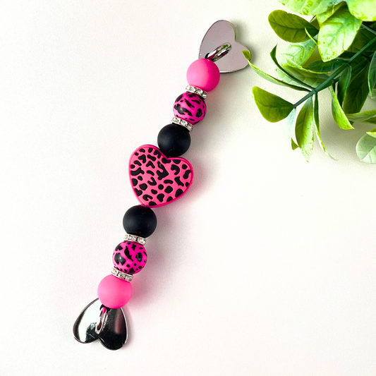 Pink Leopard Heart Kindle Strap | Bookish Accessories