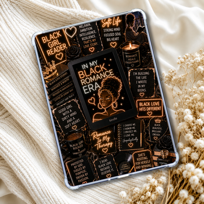 Black Romance Neon Lights Kindle Insert or eReader Case Decor | Accessories for Book Lovers