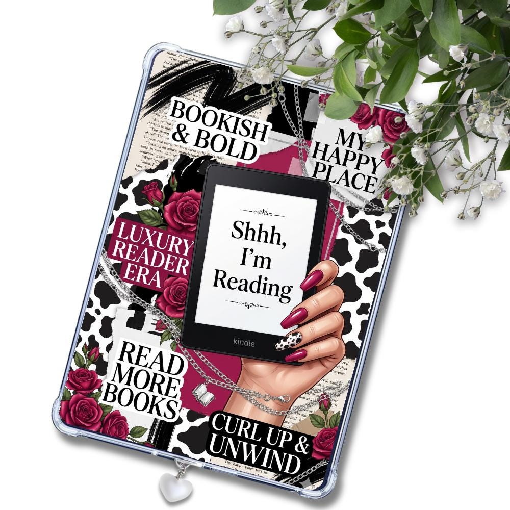 Shhhh I'm Reading Light Girl Insert: Kindle or eReader Decor for Book Lovers