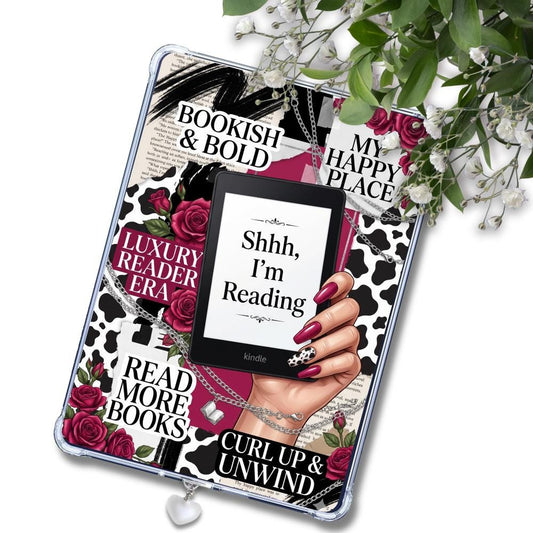 Shhhh I'm Reading Light Girl Insert: Kindle or eReader Decor for Book Lovers