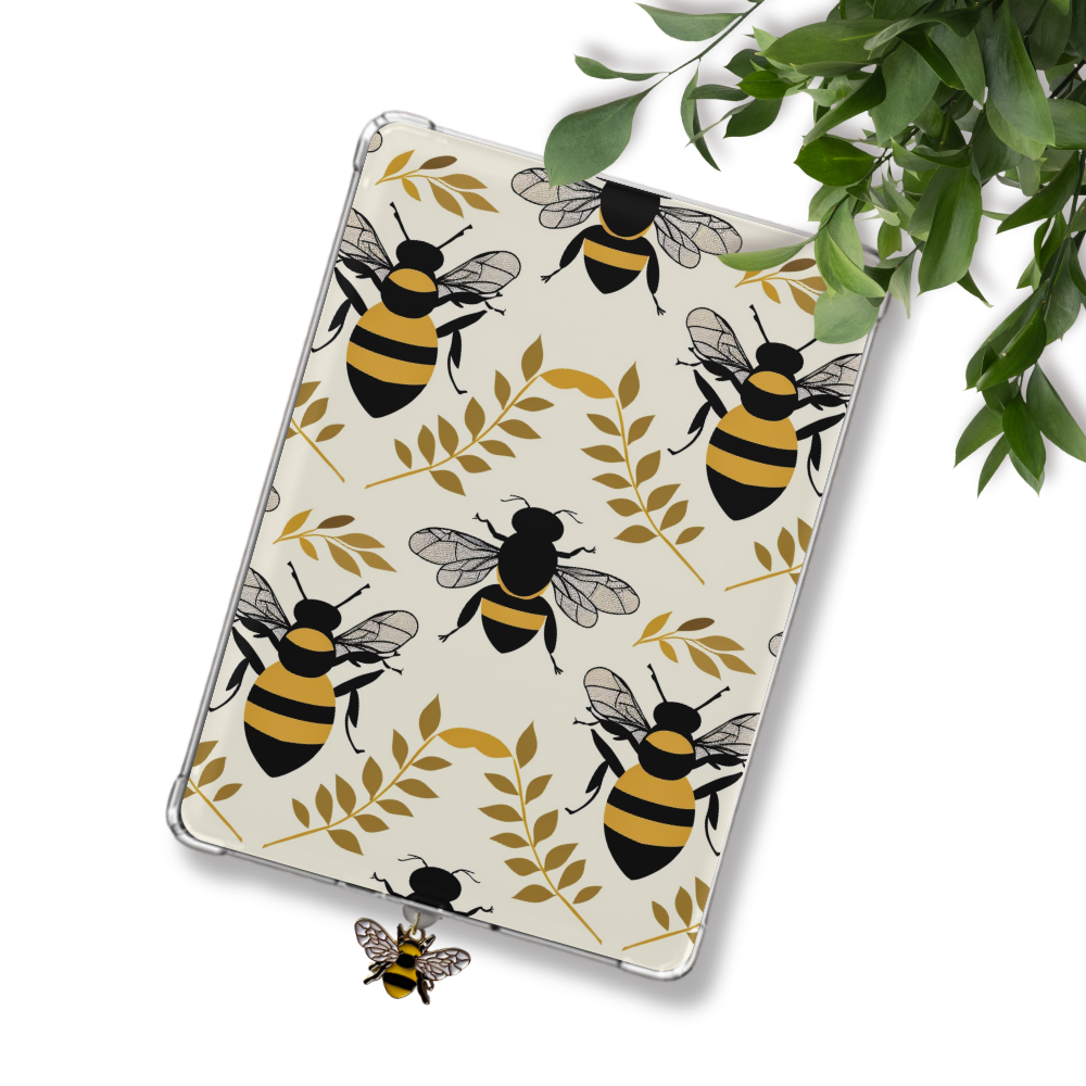 Shimmery & Holographic Bumble Bees Kindle Insert for Clear Case | Bookish Accessories