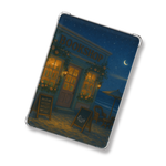 Nighttime Beach Scene Bookstore Shimmery Holographic Sticker Look Kindle Insert for Clear Case | Bookish Accessories