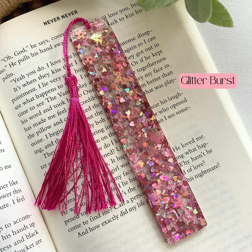 Glitter Burst Resin Bookmark