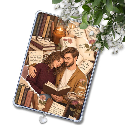 Reading Therapy White Couple Insert: Kindle or eReader Decor for Book Lovers